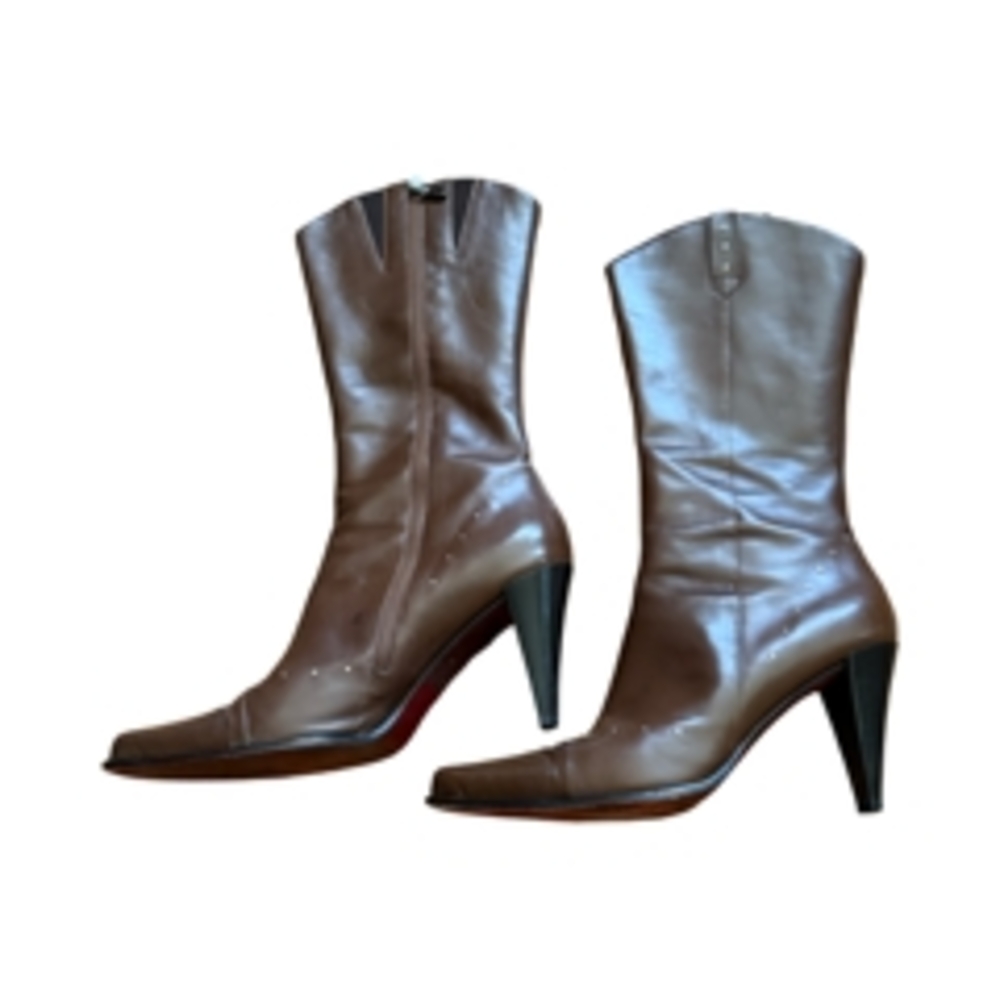 🔥Leather Studded High Heel Boots – Winter, Fall & All-Season Style, Size 11